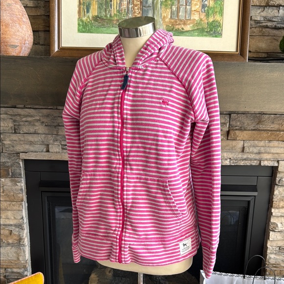 The Black Dog Pink and Gray Zippered Hoodie - Picture 1 of 11